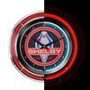 Shelby Retro Round Neon Wall Analog Clock with Pull Chain - 14.5"